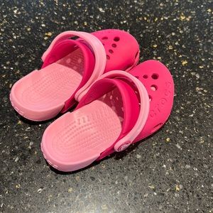 Toddler girl 8 pink Crocs! Great condition